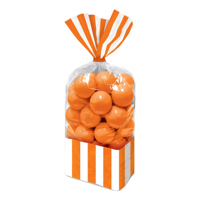 Cellofanpåsar Randiga Orange - 10-pack