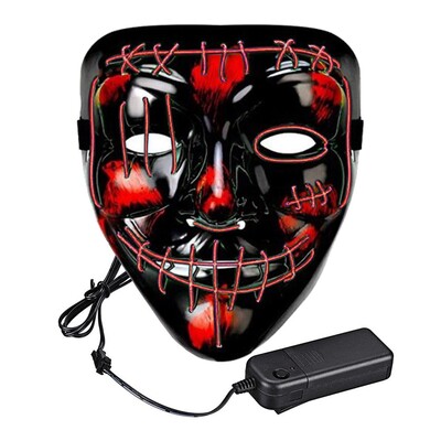 El Wire Purge 2 LED Mask - Röd