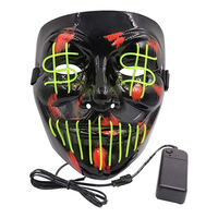 El Wire Purge Dollarsign LED Mask - Gul