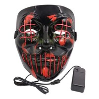 El Wire Purge Dollarsign LED Mask - Röd