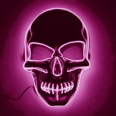 El Wire Skull LED Mask - Rosa