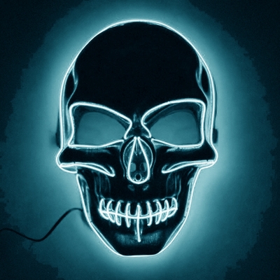 El Wire Skull LED Mask - Turkos