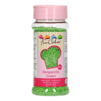 FunCakes Strössel Nonpareils Green/Grön - 80 g