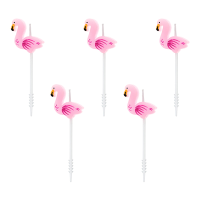 Födelsedagsljus Flamingo - 5-pack