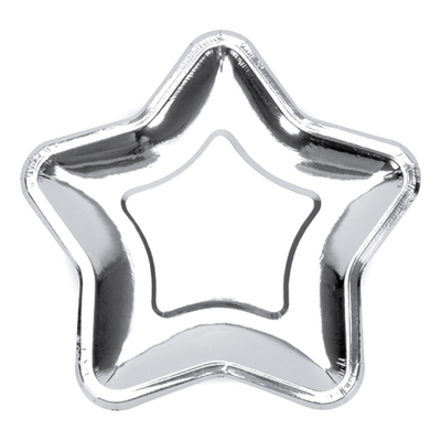 Papperstallrikar Stjärna Silver Metallic - 6-pack