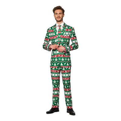 Suitmeister Christmas Green Nordic Kostym - 54