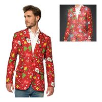 Suitmeister Christmas Red Icons Light Up Kavaj Herr - X-Large