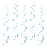 Swirls Ljusblå Hängande Dekoration - 8-pack