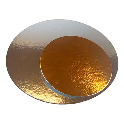 Tårtunderlägg Silver/Guld Rund - 16 cm