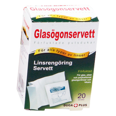 Våtservett för Glasögon